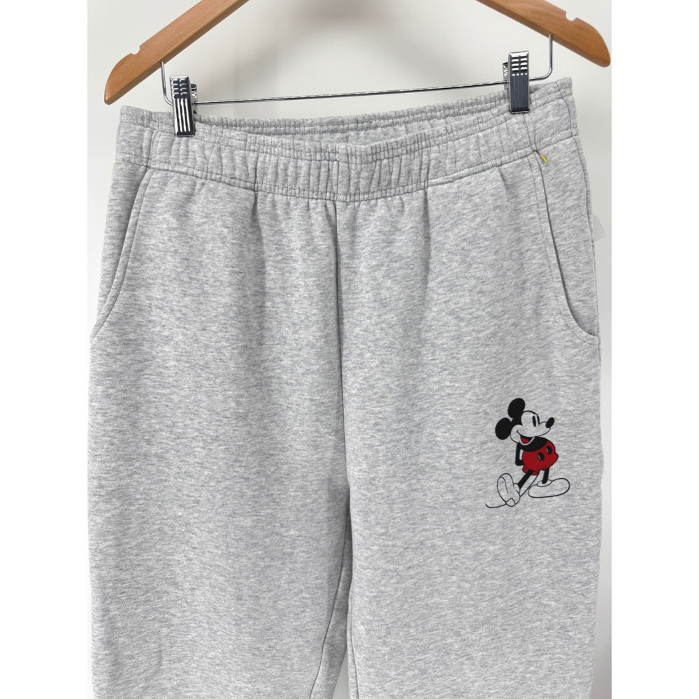 Disney Mickey Mouse Sweatpants Mens Approx M Gray Heavyweight Fleece Joggers - Picture 3 of 11